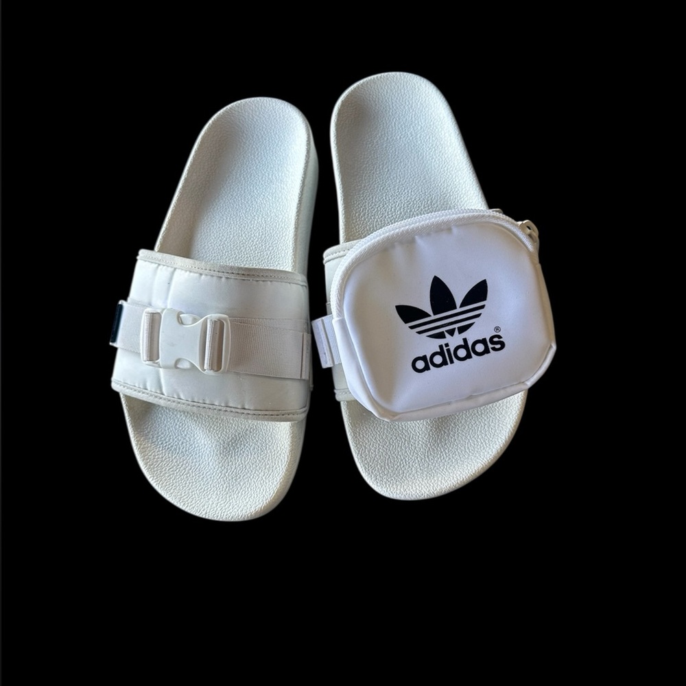 Adidas size 7 slides sandals slippers